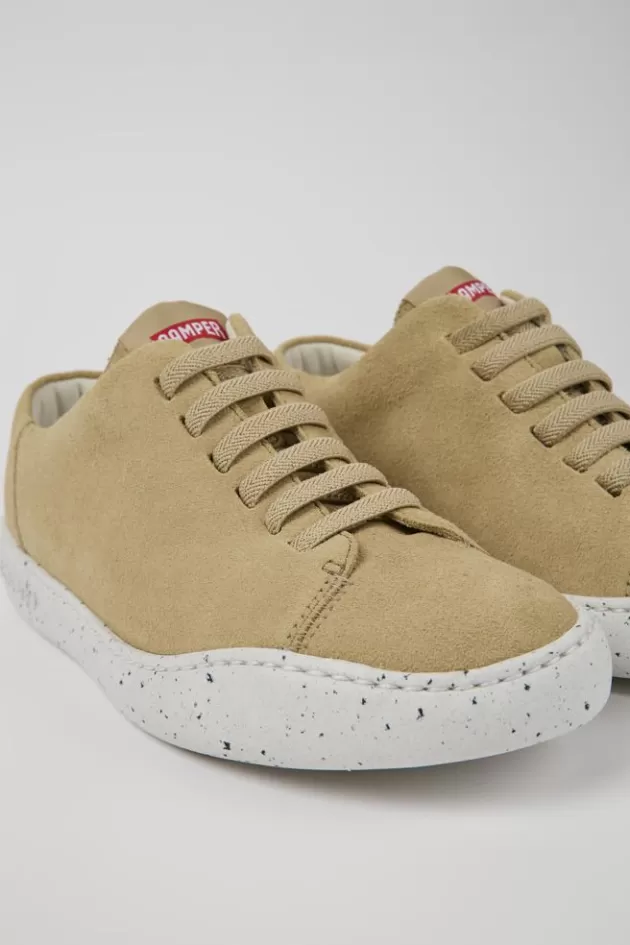 Best Sale Camper Beige Nubuck Damessneakers