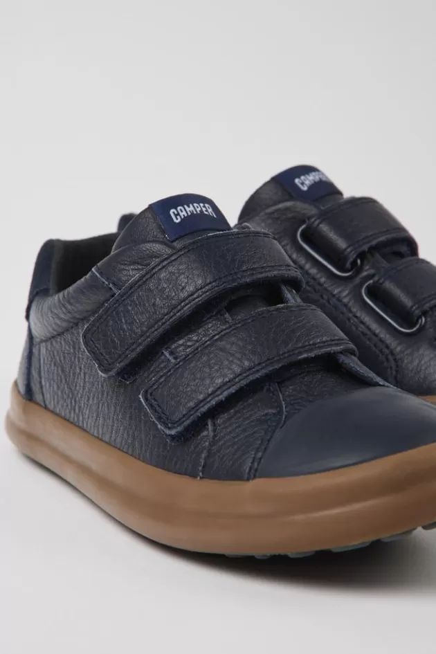 Cheap Camper Blauwe Leren En Nubuck Kindersneakers