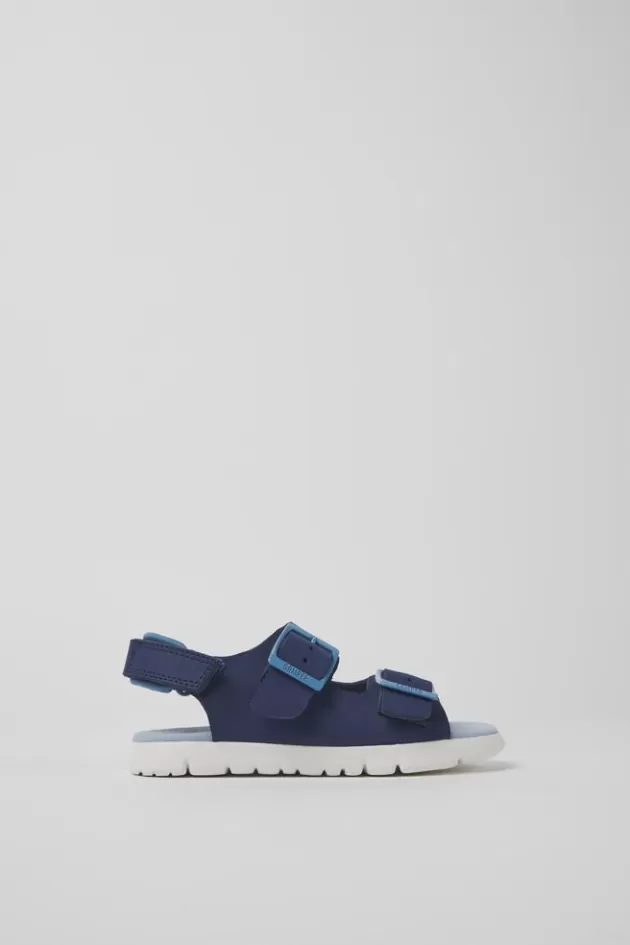 Best Sale Camper Blauwe Leren Kindersandalen