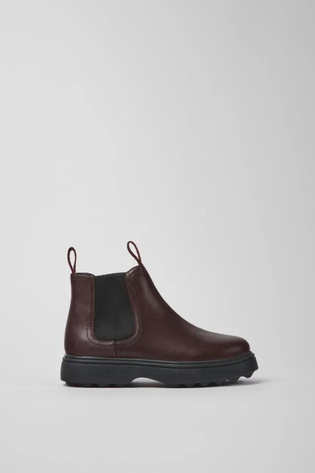 Cheap Camper Bordeaux Leren Chelseaboots Voor Kinderen