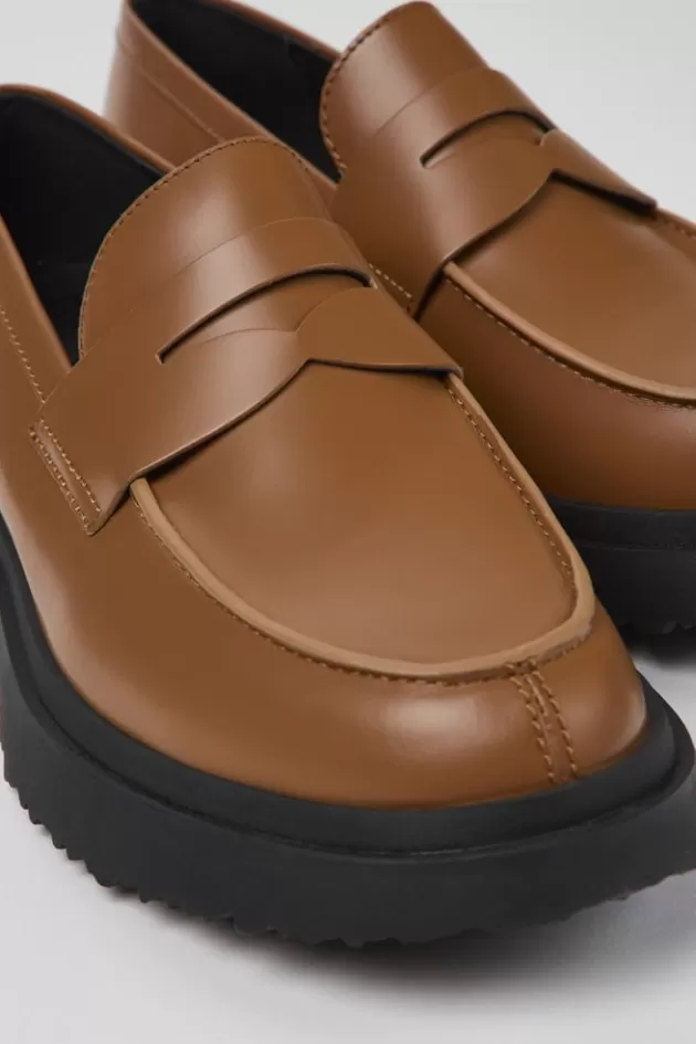 Best Camper Bruine Leren Herenloafers