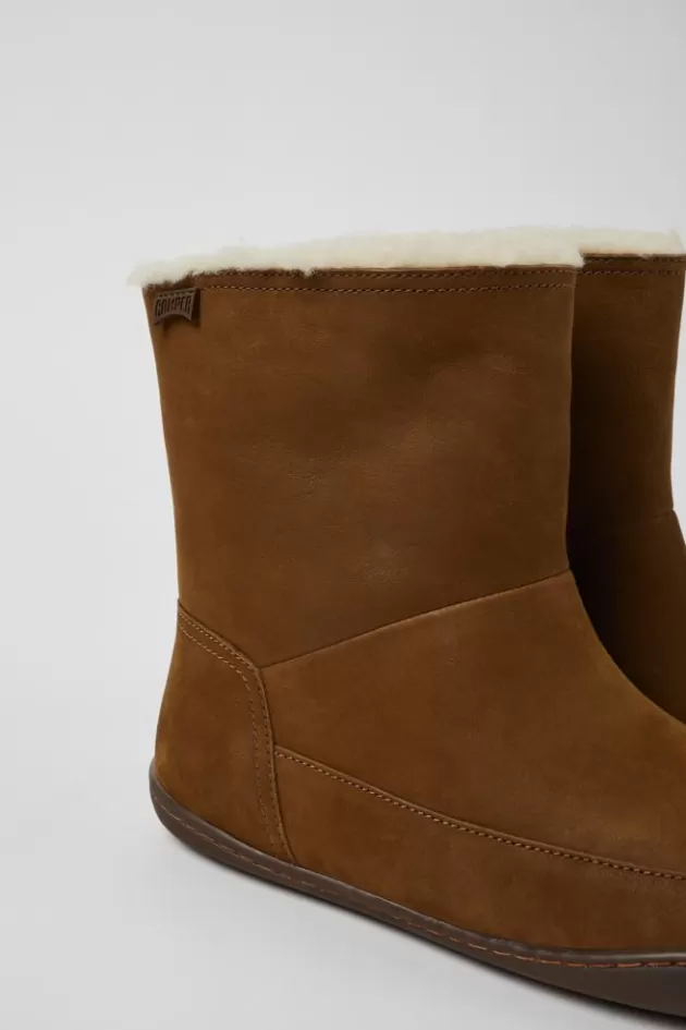 Shop Camper Bruine Nubuck Enkellaarzen Voor Dames