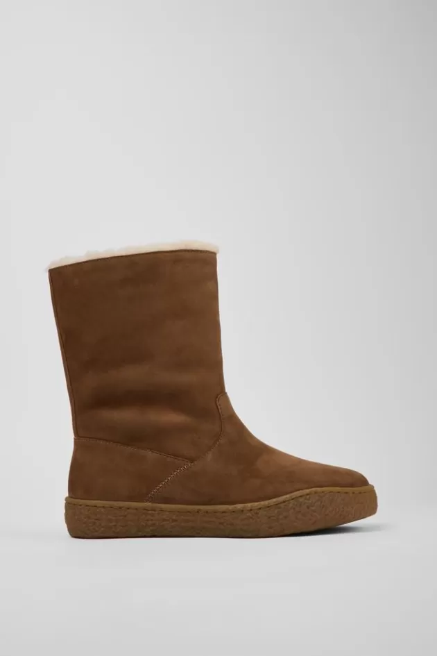 Sale Camper Bruine Nubuck Enkellaarzen Voor Dames