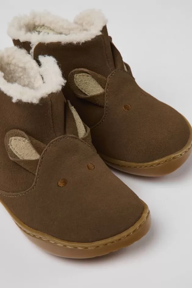 New Camper Bruine Nubuck Kinderlaarzen