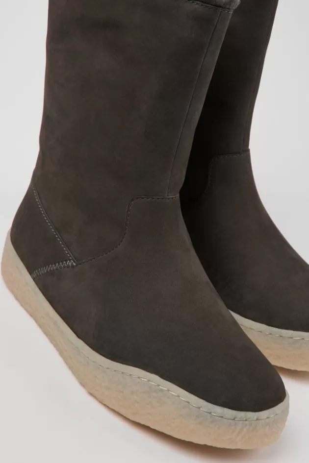 Sale Camper Grijze Nubuck Enkellaarzen Voor Dames