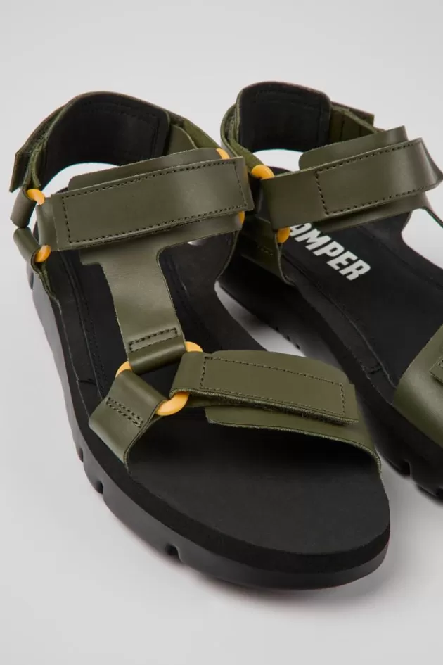 Cheap Camper Groene Leren Herensandalen