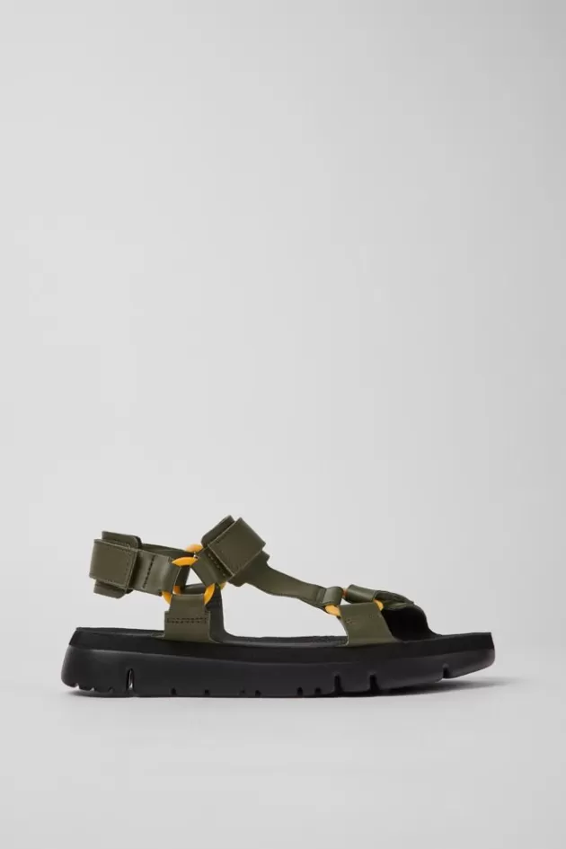 Cheap Camper Groene Leren Herensandalen