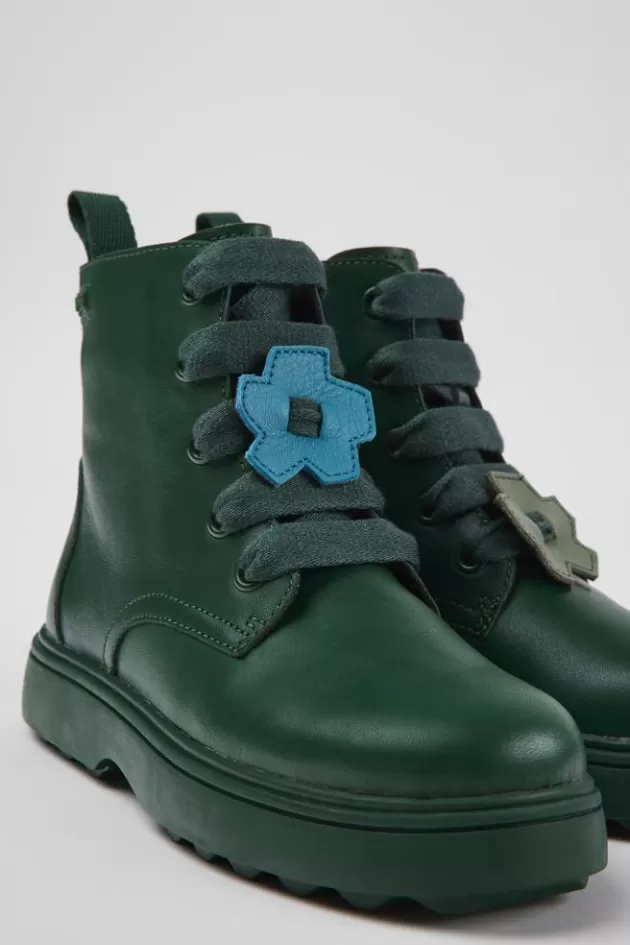 Best Camper Groene Leren Kinder-Enkelboots