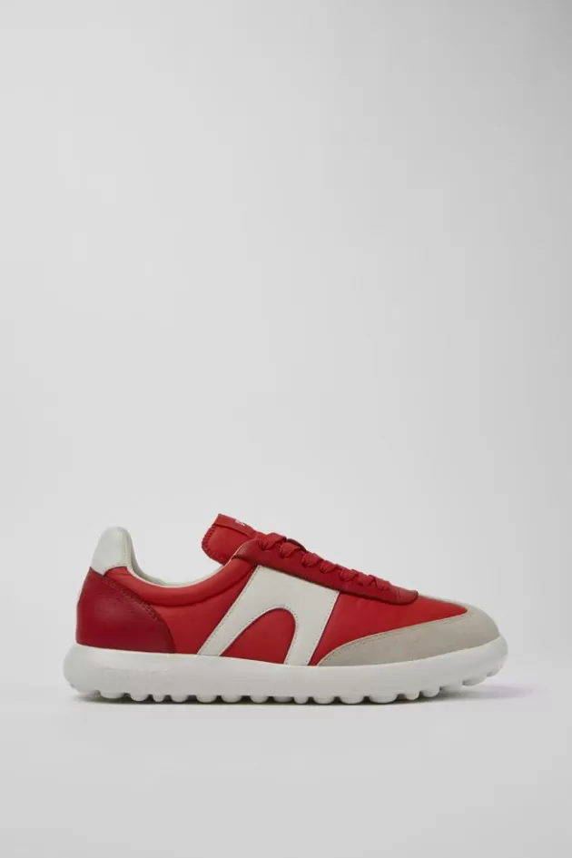 Sale Camper Rode Sneaker Van Textiel/Leer Voor Heren