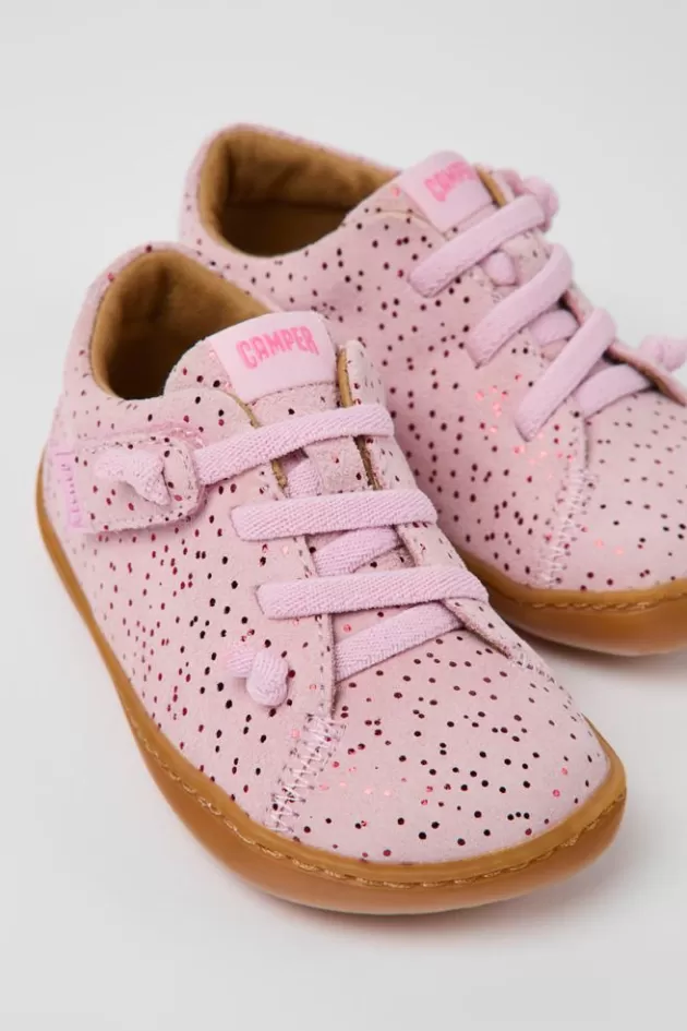 Clearance Camper Roze Nubuck Kinderschoenen