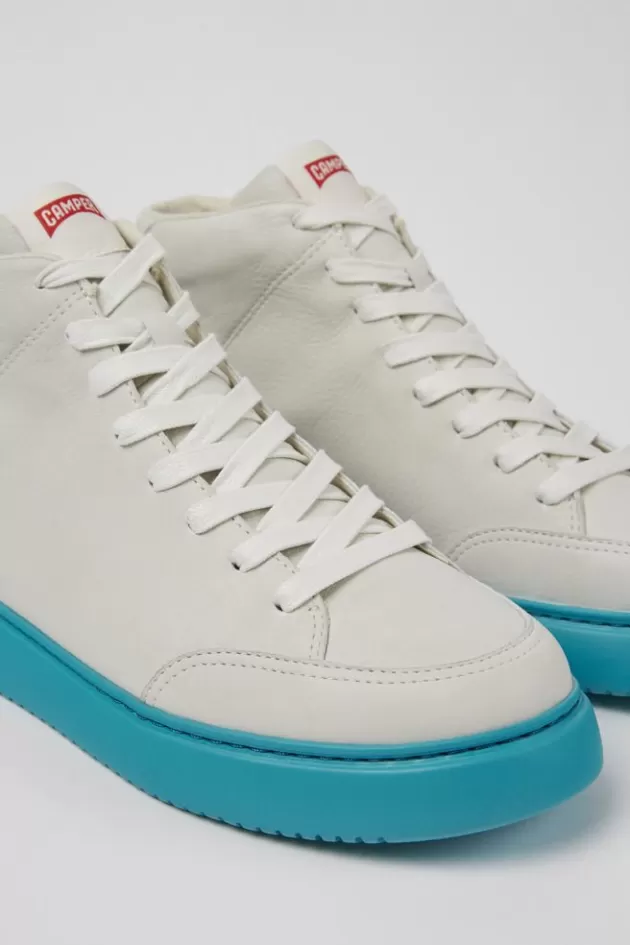 Best Camper Witte Herensneakers Van Ongeverfd Leer