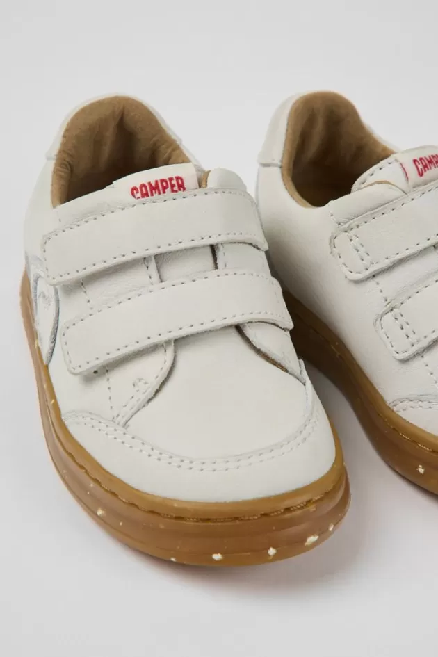 Cheap Camper Witte Kindersneakers Van Ongeverfd Leer