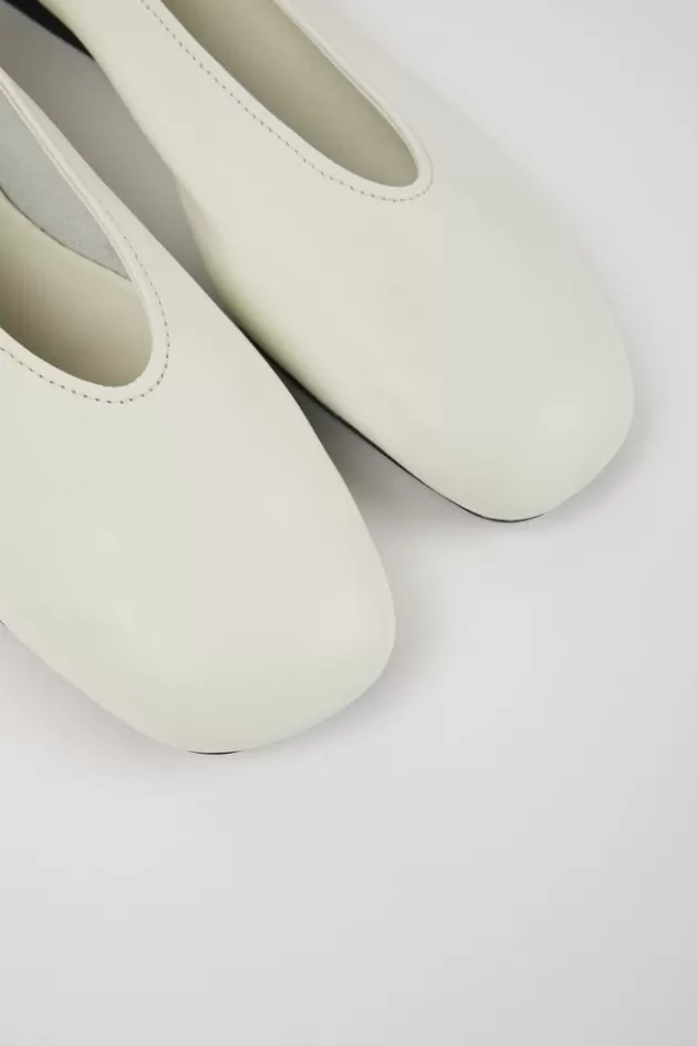 Fashion Camper Witte Leren Damesballerina