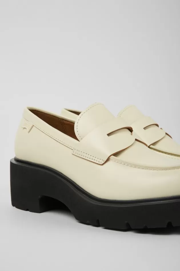 Best Sale Camper Witte Leren Damesloafers