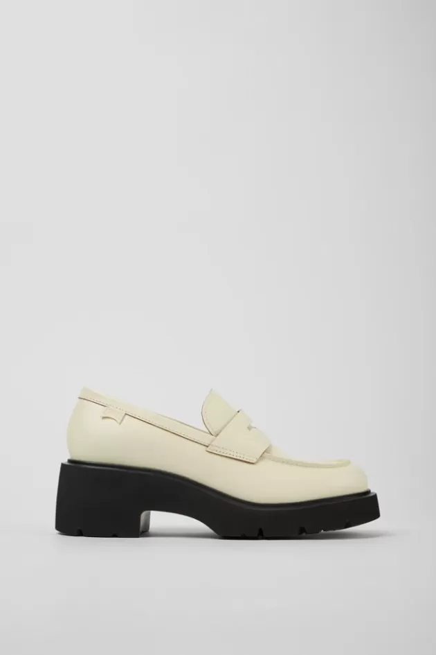 Best Sale Camper Witte Leren Damesloafers