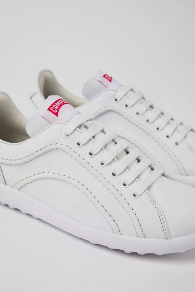 Best Camper Witte Leren Damessneakers