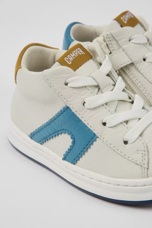 Hot Camper Witte Leren Kindersneakers