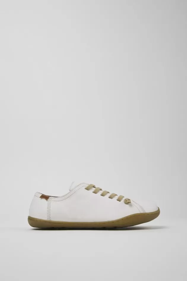 Cheap Camper Witte Leren Schoen Voor Dames