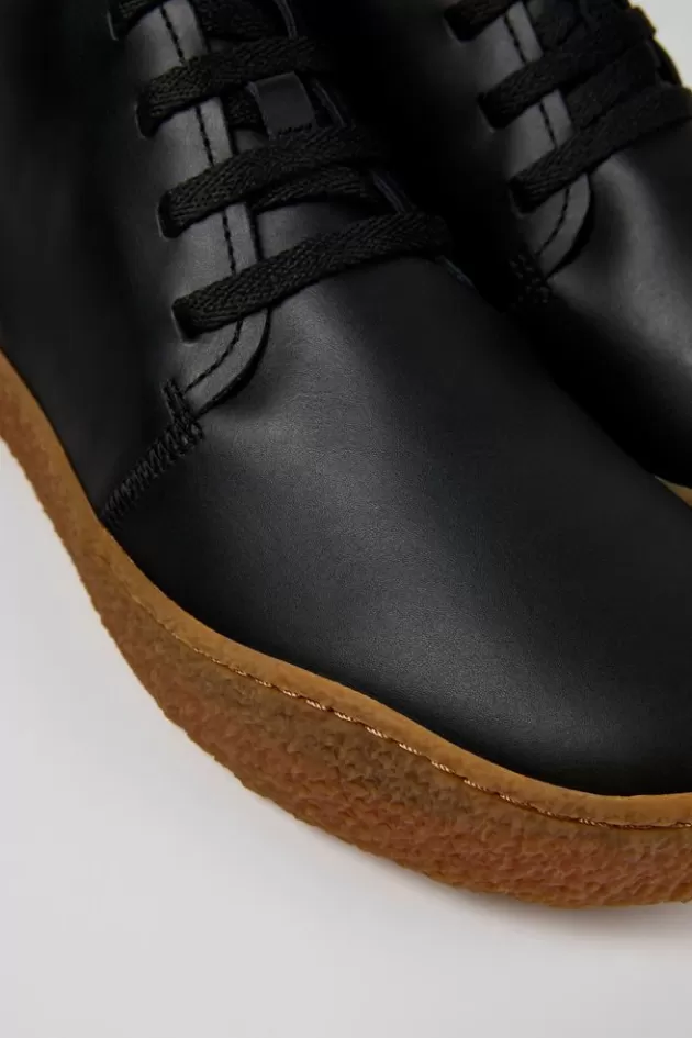 Cheap Camper Zwarte Leren Desert Boot Voor Heren